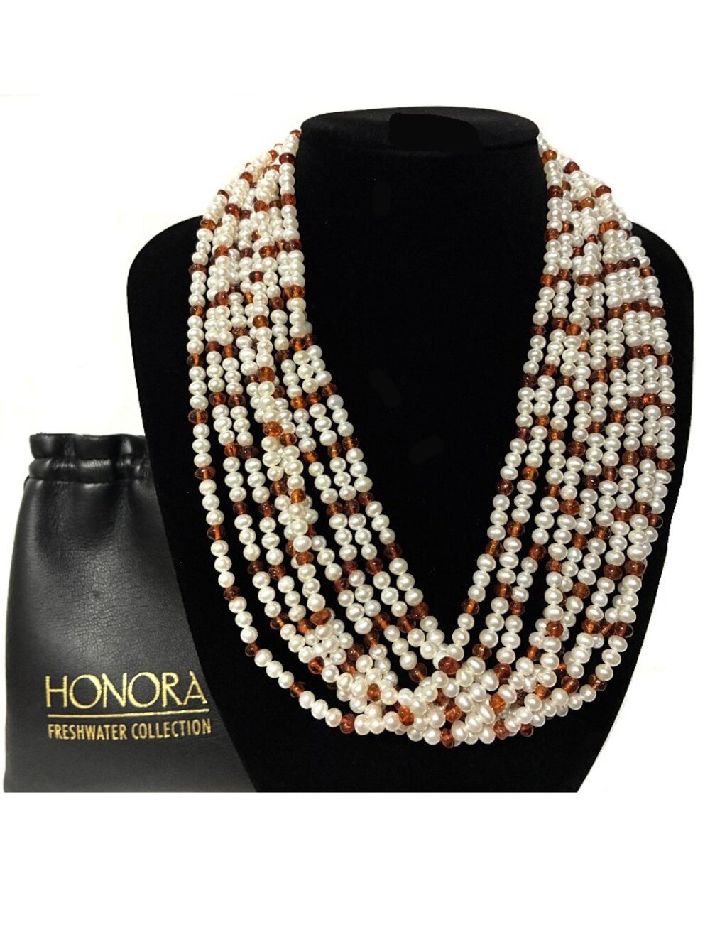 Authentic Honora 9-Strand Freshwater Pearl Necklace